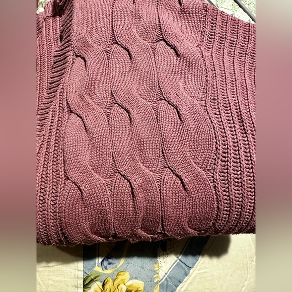 New St. John's Bay Womens V Neck Long Sleeve Open Front Plus Cable Knit Cardigan - Picture 3 of 10